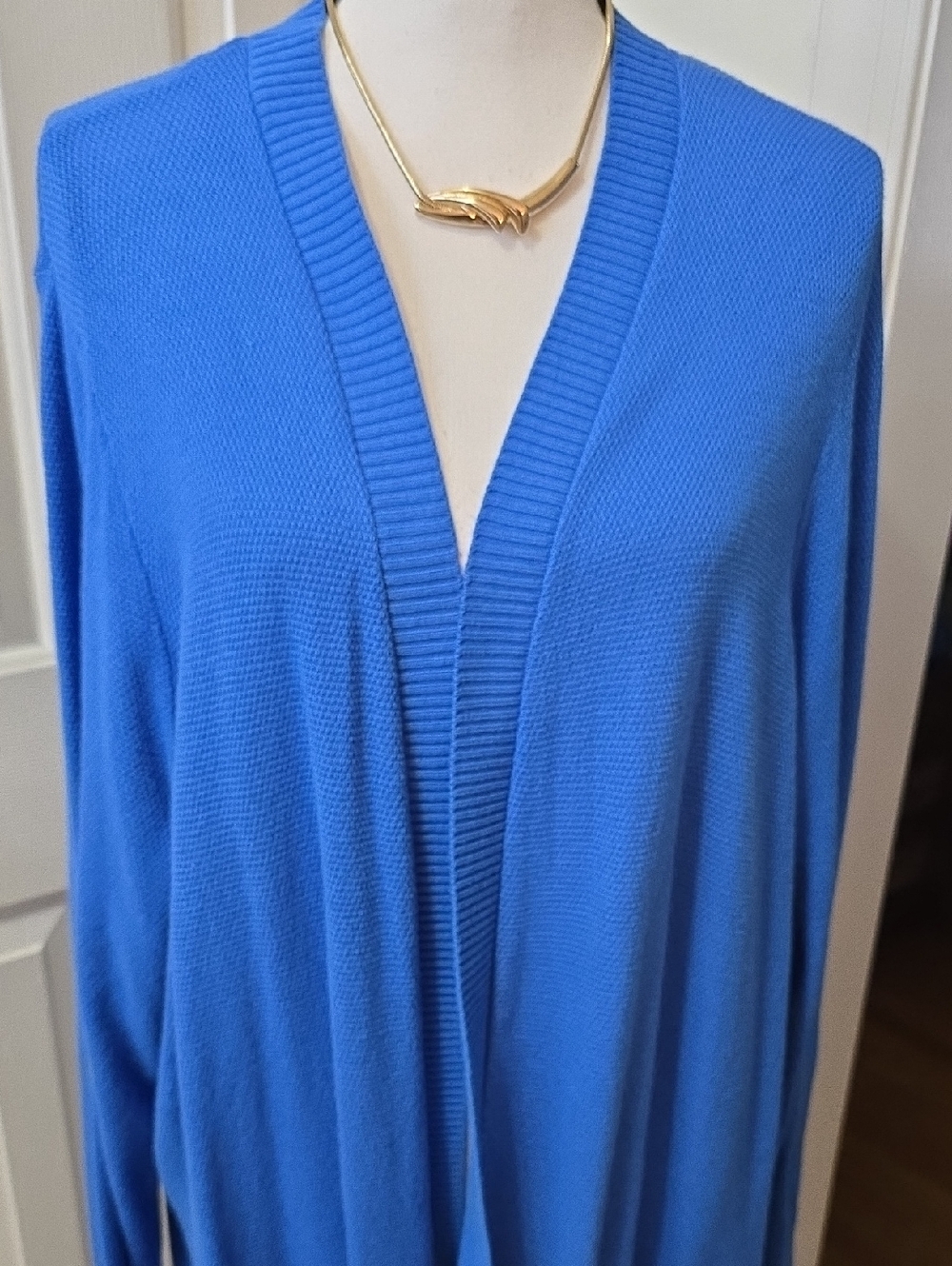 CROFT & BARROW BRAND WOMEN'S PLUS SIZE BLUE OPEN CARDIGAN SWEATER SIZE 3X
